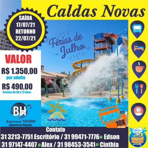 Pacotes de Viagens para Caldas Novas por BH Expresso Turismo Agência de Viagens