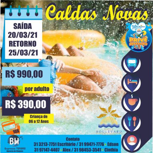 Pacotes de Viagens para Caldas Novas por BH Expresso Turismo Agência de Viagens