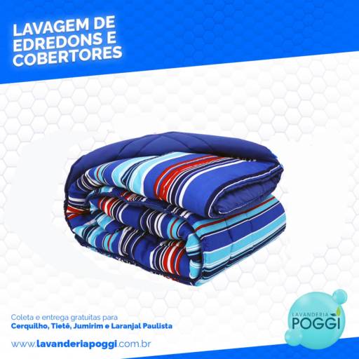 Comprar o produto de Higienização de Edredons e Cobertores em Lavanderia pela empresa Lavanderia Poggi Cerquilho em Tietê, SP por Solutudo