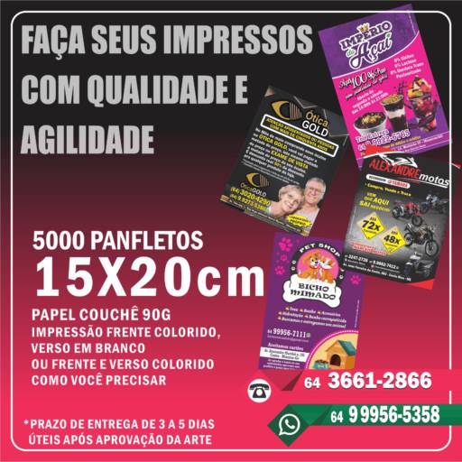 Comprar o produto de 5000 Panfletos 15x20 em Gráficas pela empresa Gráfica Globo em Mineiros, GO por Solutudo