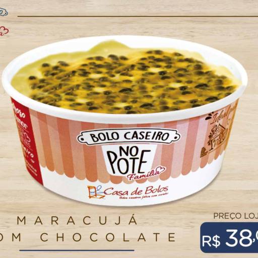 Bolo Caseiro no Pote Família de Maracujá com Chocolate por Casa de Bolos Passo Fundo