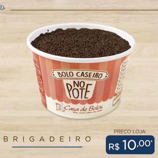 Bolo Caseiro no Pote de Brigadeiro por Casa de Bolos Passo Fundo