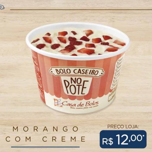 Bolo Caseiro no Pote de Morango com Creme por Casa de Bolos Passo Fundo