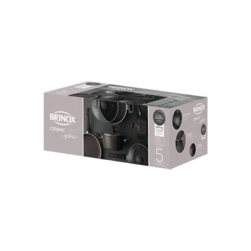 Jogo de Panelas 5 peças cerâmica Life Optima Grafite - Brinox em Foz do Iguaçu, PR por Casa Vitória