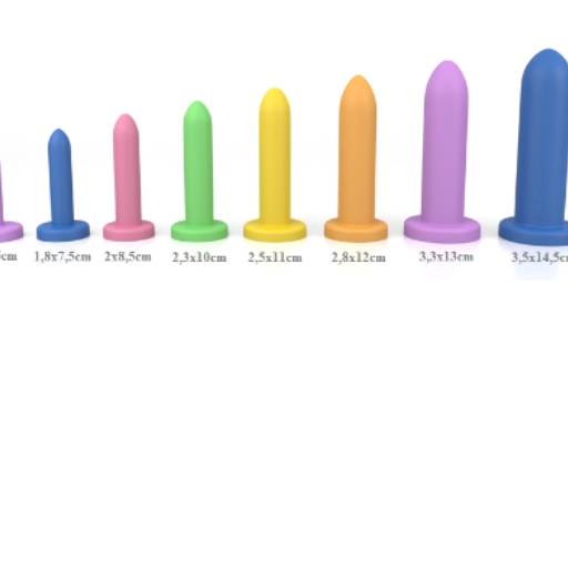 Kit Dilatadores Vaginais Gradativos A Sós Coloridos - 08 Unidades por Amar Delivery