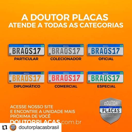 A Doutor Placas Atende Todas As Categorias