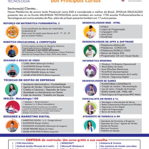 Cortesia da Matrícula - Realizando a matricula de um curso você ganha outro como cortesia