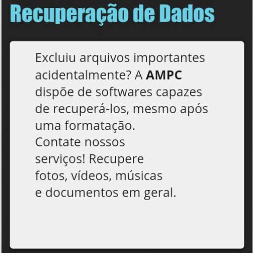 Recuperação de dados por Ampc Solucoes Em Informatica