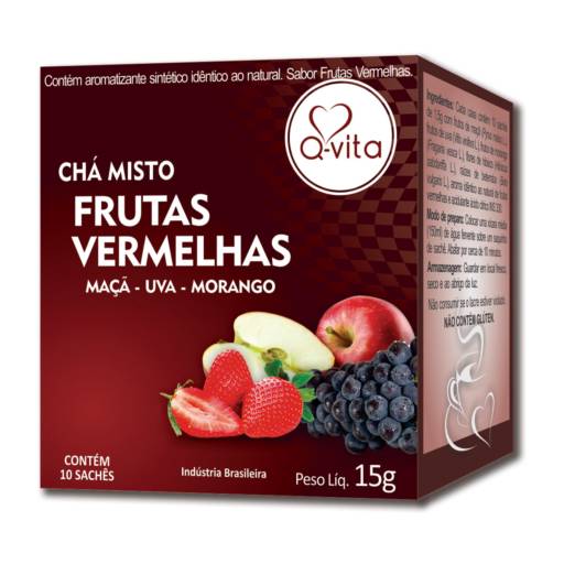 Chá Misto de Frutas Vermelhas 15g em Foz do Iguaçu, PR por Viva Natural - Produtos Naturais