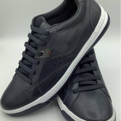 SAPATÊNIS COURO MARINHO BORDA MARINHO NEON por Rafael Freitas Calçados