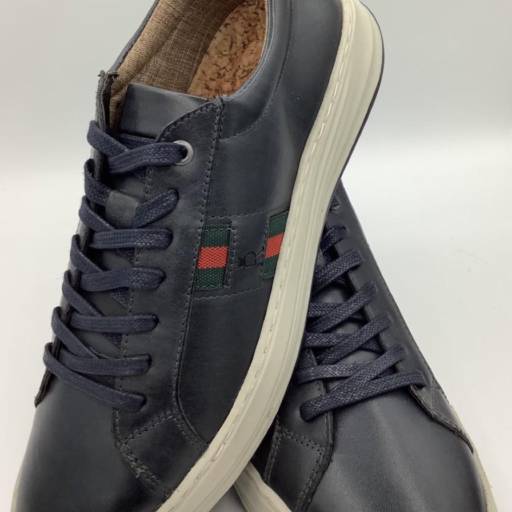 SAPATÊNIS COURO MARINHO CANO CURTO SUNSET por Rafael Freitas Calçados