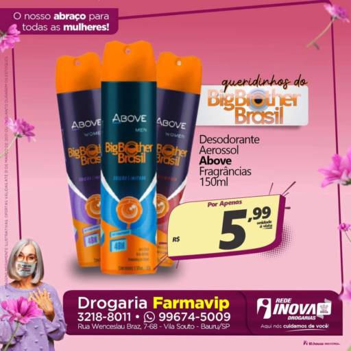 Desodorante aerossol Above BBB em Bauru por Drogaria Farmavip