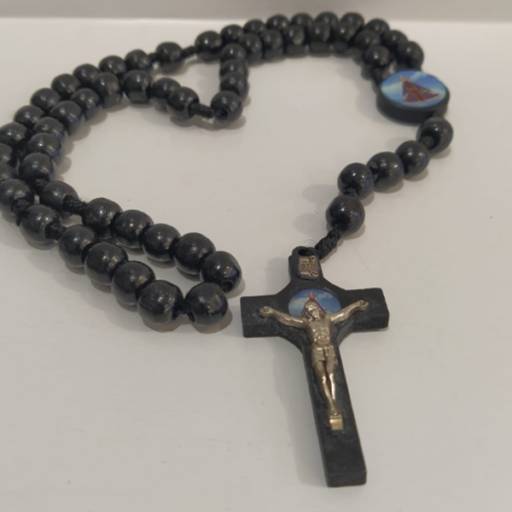  Terço Madeira 10mm Com Medalha Nossa Senhora Aparecida por A Feira de Aparecida Online