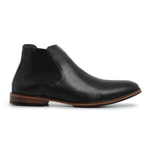 Bota Masculina Chelsea Couro Nobre Solado Antiderrapante - Cor Preto por A Feira de Aparecida Online