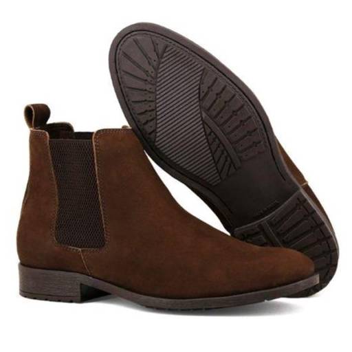 Botina Chelsea Boots Classica Casual Masculina em Couro - Cor Café por A Feira de Aparecida Online