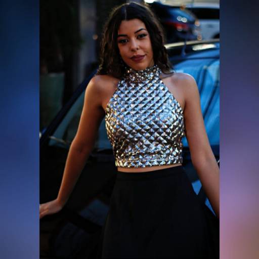 Cropped Paetê Dourado por Atelie Fabian Ferreira