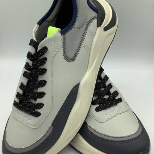 TÊNIS PRATA/MARINHO/OFF WHITE por Rafael Freitas Calçados