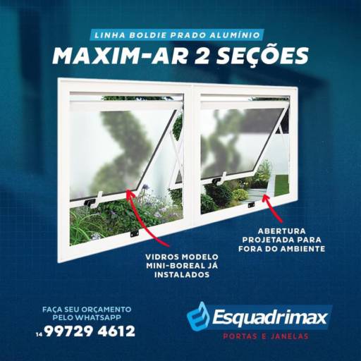 Comprar o produto de Maxim-ar 2 seções Linha Boldie em Esquadrias pela empresa Esquadrimax em Botucatu, SP por Solutudo