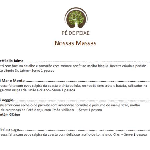 Cardápio Delivery  por Pé de Peixe Aracatu