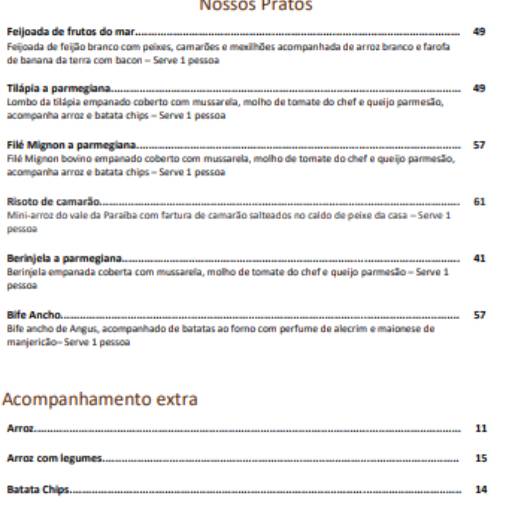 Cardápio Delivery  por Pé de Peixe Aracatu