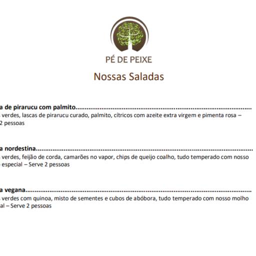 Cardápio Delivery  por Pé de Peixe Aracatu