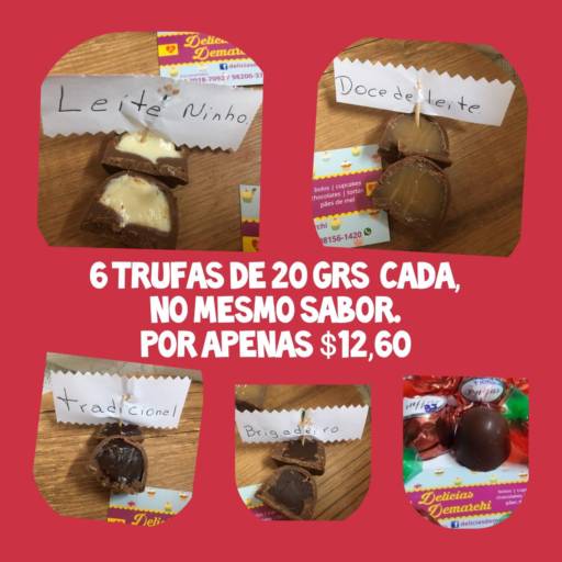 Trufas em chocolate ao leite em Bauru, SP por Delícias Demarchi