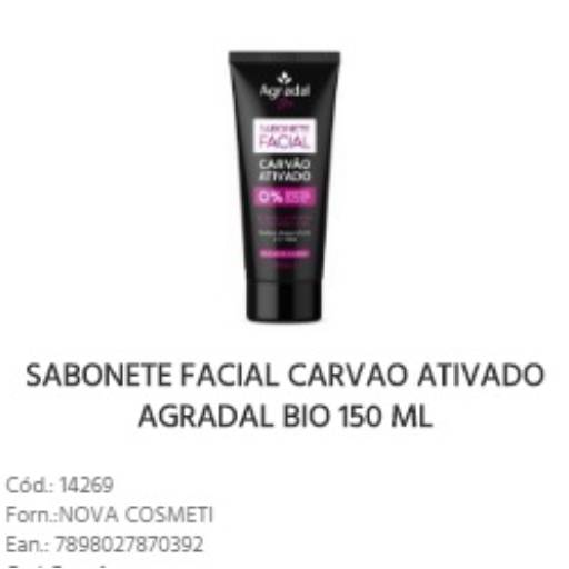 Agradal Sabonete Liquido Facial Carvao Ativado por Lucma Beleza