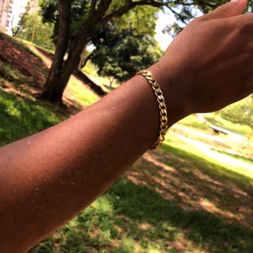 Conjunto Corrente e Pulseira Grumet Diamanta  por Ouro Preto Joias