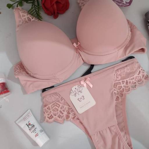 Conjunto Lingerie Extravagance Rosa Claro por Suzi Carneiro - Perfumaria, Moda, Lingerie e Variedades