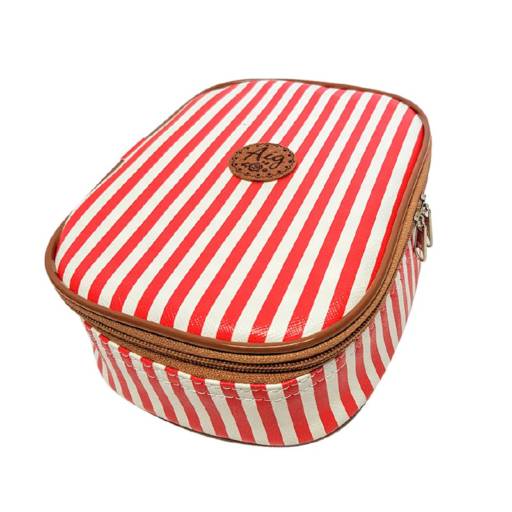ESTOJO JUMBO LISTRADO VERMELHO + 24 LÁPIS DE COR