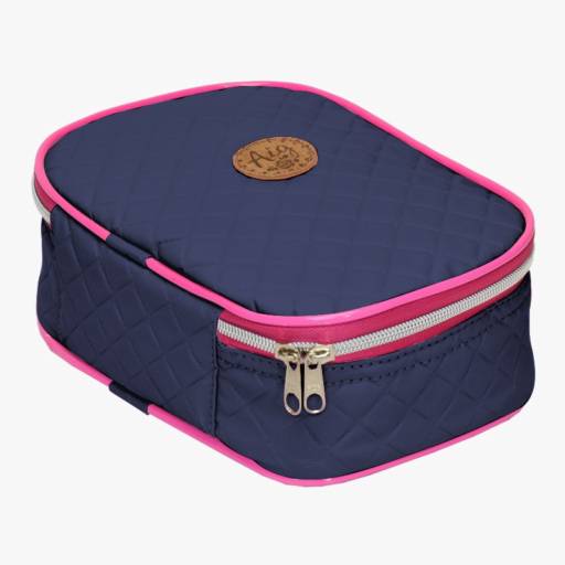 ESTOJO JUMBO MATELASSE AZUL ZÍPER PRATA + 24 LÁPIS DE COR