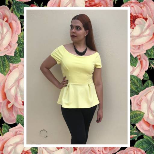 Blusa Peplum Amarela
