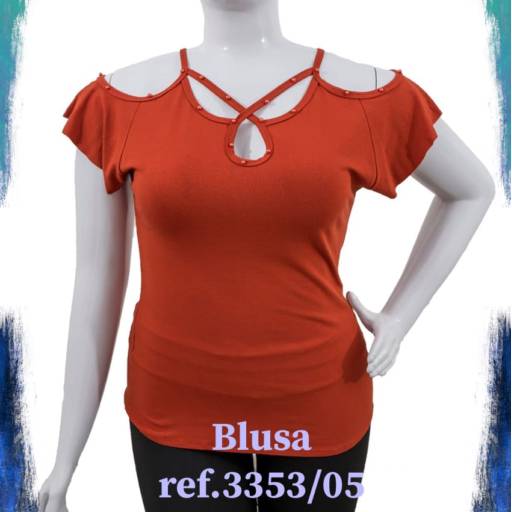 Blusa Laranja com Alças por Suzi Carneiro - Perfumaria, Moda, Lingerie e Variedades