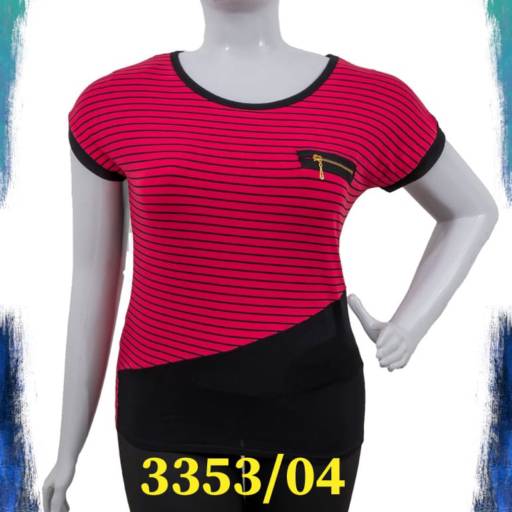 Blusa Listrada Rosa e Preto  por Suzi Carneiro - Perfumaria, Moda, Lingerie e Variedades