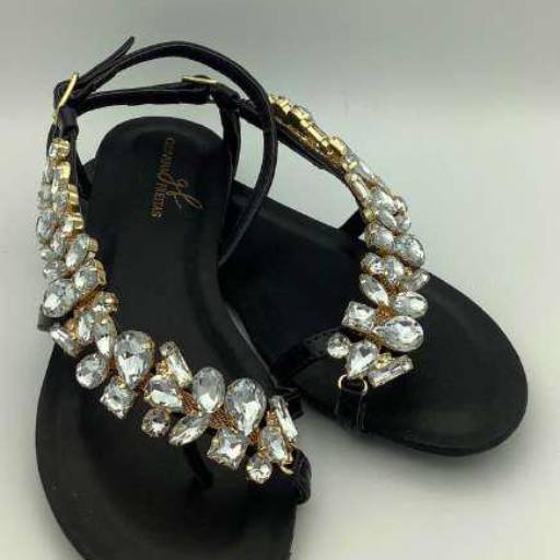 Rasteirinha Veneto Preto por Geovana Freitas Calçados