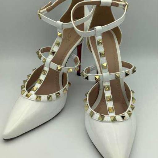 Sacarpin Valentino Verniz Branco 11cm por Geovana Freitas Calçados