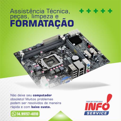 Comprar o produto de Formatação de Computadores em Assistência Técnica pela empresa Info Service em São Manuel, SP por Solutudo