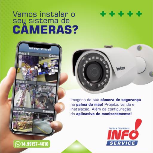 Comprar o produto de Instalação de Sistema de Câmeras em Câmeras pela empresa Info Service em São Manuel, SP por Solutudo