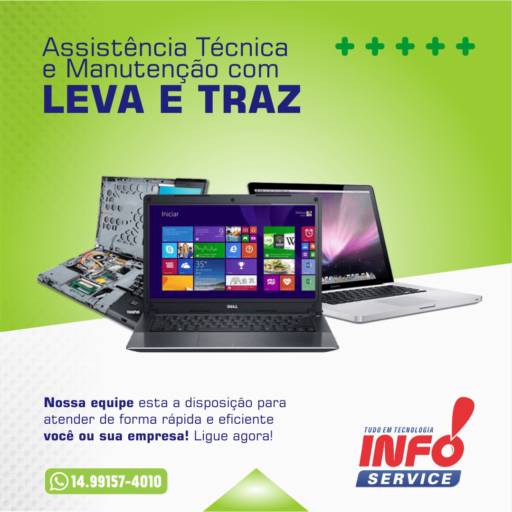 Comprar o produto de Serviço Leva e Traz em Assistência Técnica pela empresa Info Service em São Manuel, SP por Solutudo