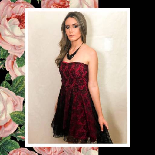 Vestido Cereja Rendado