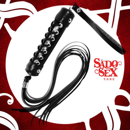 Chicote em couro sintético com 10 tiras de 50 cm. por Ata-me Sex Shop 