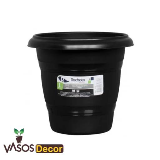 VASO REDONDO PRETO por Vasos Decor