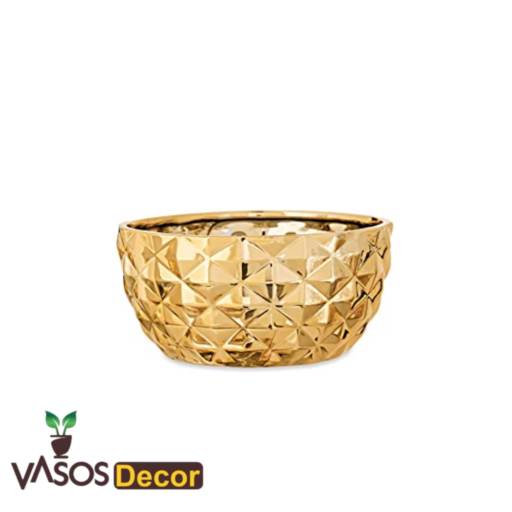 CACHEPO CERAMICA METALIZADO por Vasos Decor