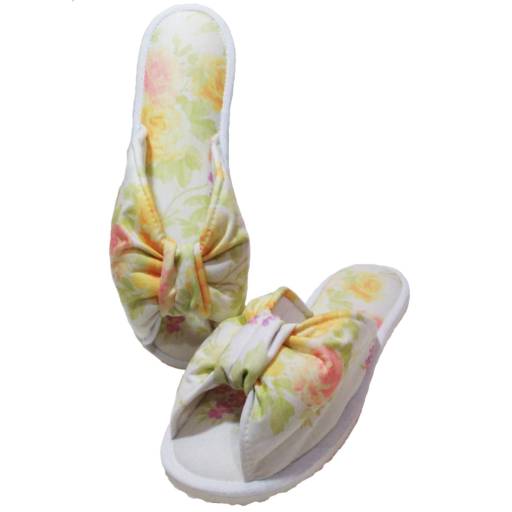 Chinelo De Quarto Franzido Feminino Floral Cod 76 por Chinelize Personalizados