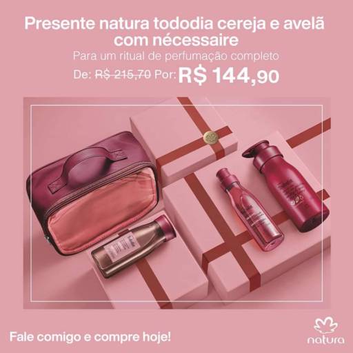 Presente Natura Tododia Cereja e Avelã com Nécessaire por Daie Beleza & Cia