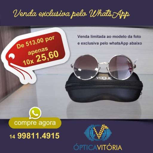 Comprar o produto de Ótica Vitória em Avaré  em Óculos de Sol pela empresa Óptica Vitória Avaré em Avaré, SP por Solutudo
