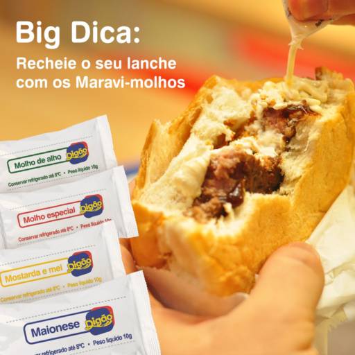 Comprar o produto de Big Dica: Recheie o seu lanche com os Maravi-molhos em Hamburgueres pela empresa Digão Lanches Rangão  em Leopoldina, MG por Solutudo