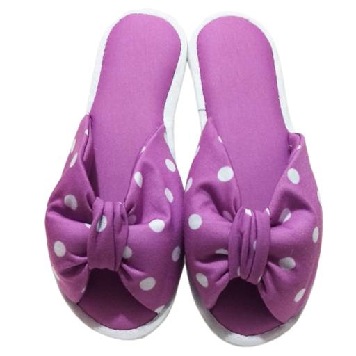 Chinelo De Quarto Poá Franzido Sola Anabela Cod 01 por Chinelize Personalizados