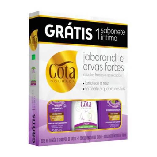 Kit Gota Dourada Jaborandi e Ervas Finas por Lucma Beleza