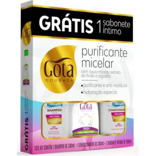 Kit Gota Dourada Purificante Micelar por Lucma Beleza